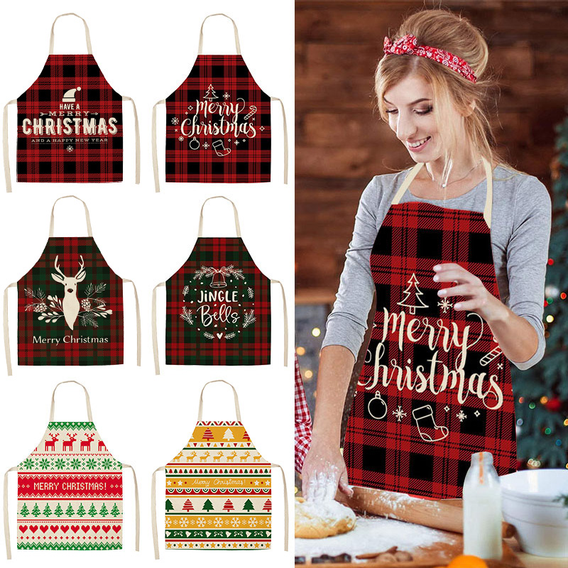 Kitchen Gadgets Best Sellers 2025 - Linen Merry Christmas Apron Christmas Decorations