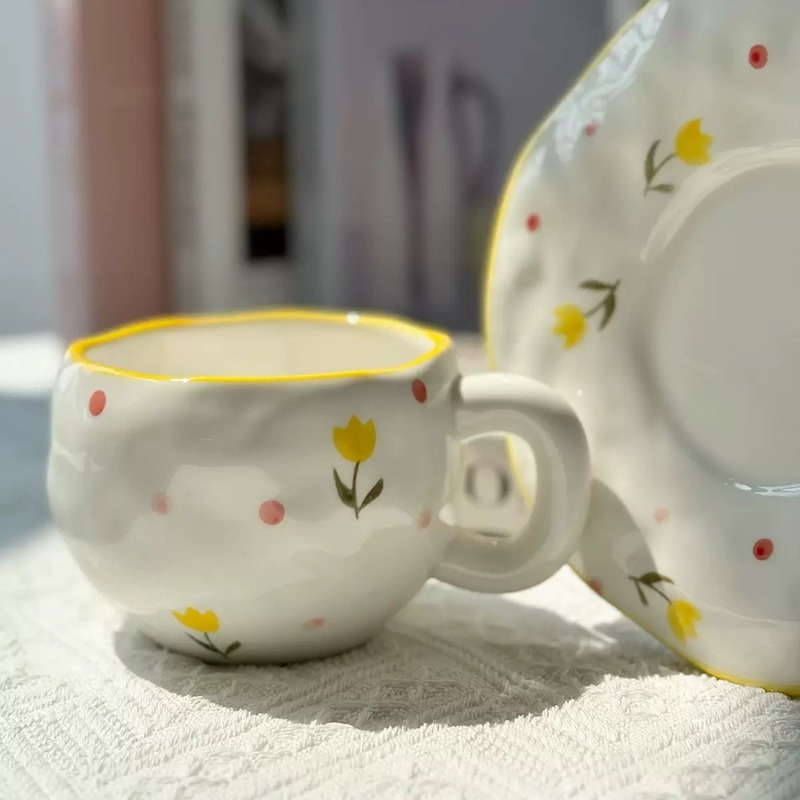 Korean Kitchen Gadgets - Korean Style Hand-painted Tulip Pattern Ceramic