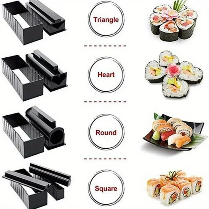 2026 10Pcs DIY Sushi Mold Kit  - Korean Kitchen Gadgets incelemesi ve fiyatı