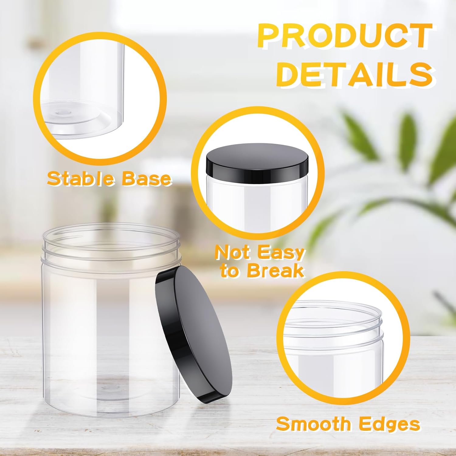24 Pcs 16oz Plastic Jars with  - Food Storage Containers incelemesi ve fiyatı