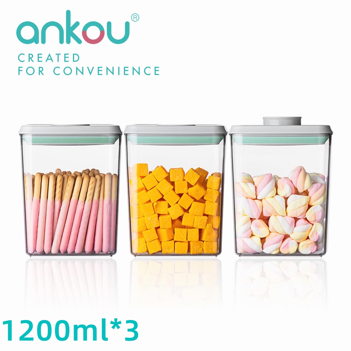 Ankou 3Pcs 1.2L Pop Airtight F - Food Storage Containers incelemesi ve fiyatı