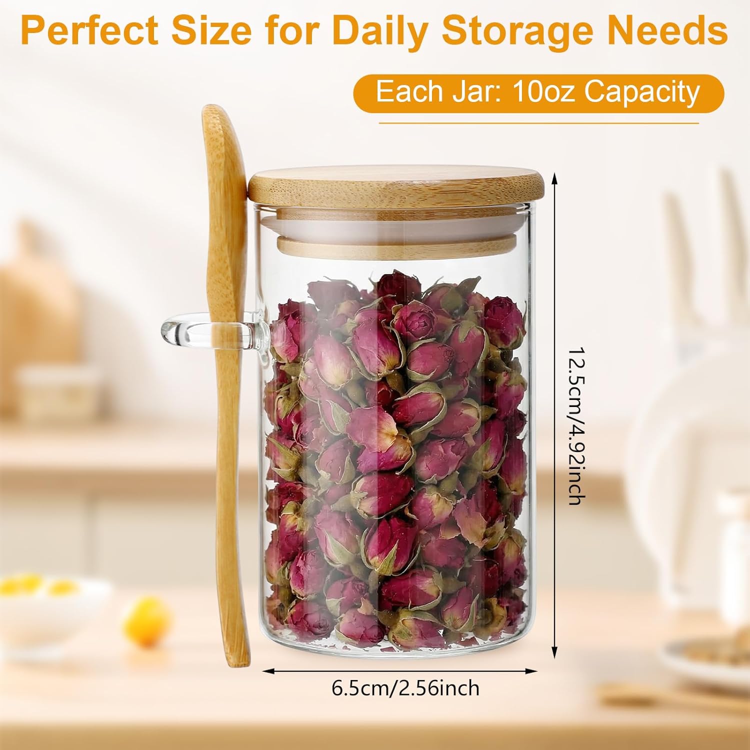 10 Pack Glass Jars with Bamboo - Food Storage Containers incelemesi ve fiyatı
