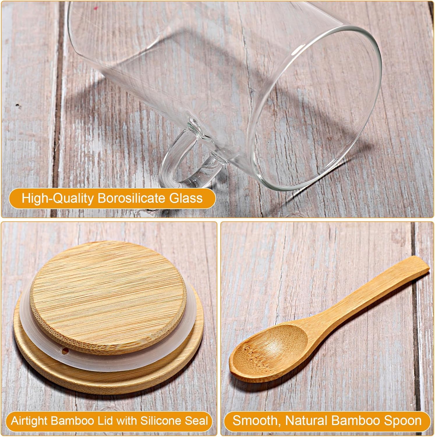 10 Pack Glass Jars with Bamboo - Food Storage Containers incelemesi ve fiyatı