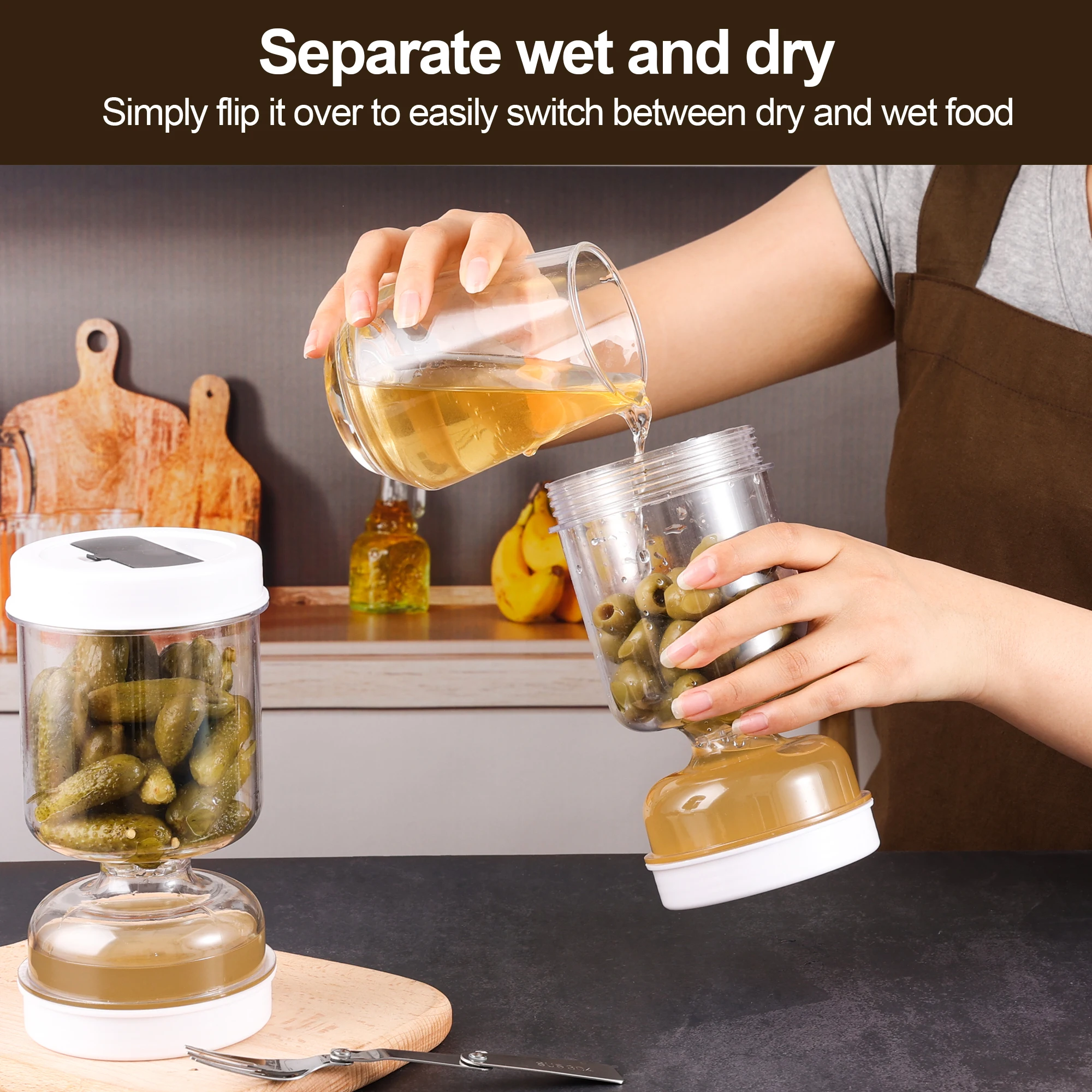 Pickles Jar With Forks Dry and - Korean Kitchen Gadgets incelemesi ve fiyatı