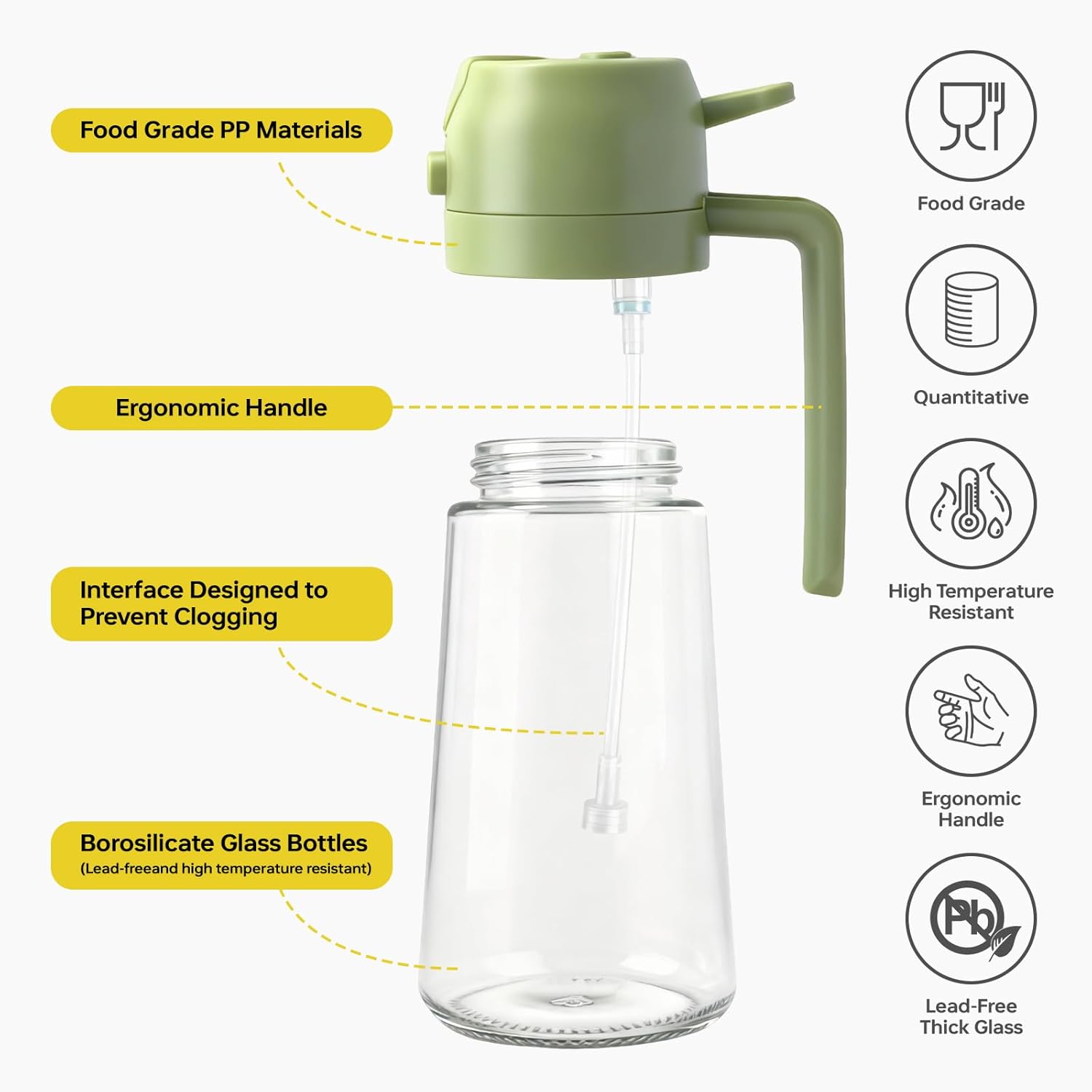 2Pcs Glass Oil Sprayer for Coo - Kitchen Gadgets Green incelemesi ve fiyatı